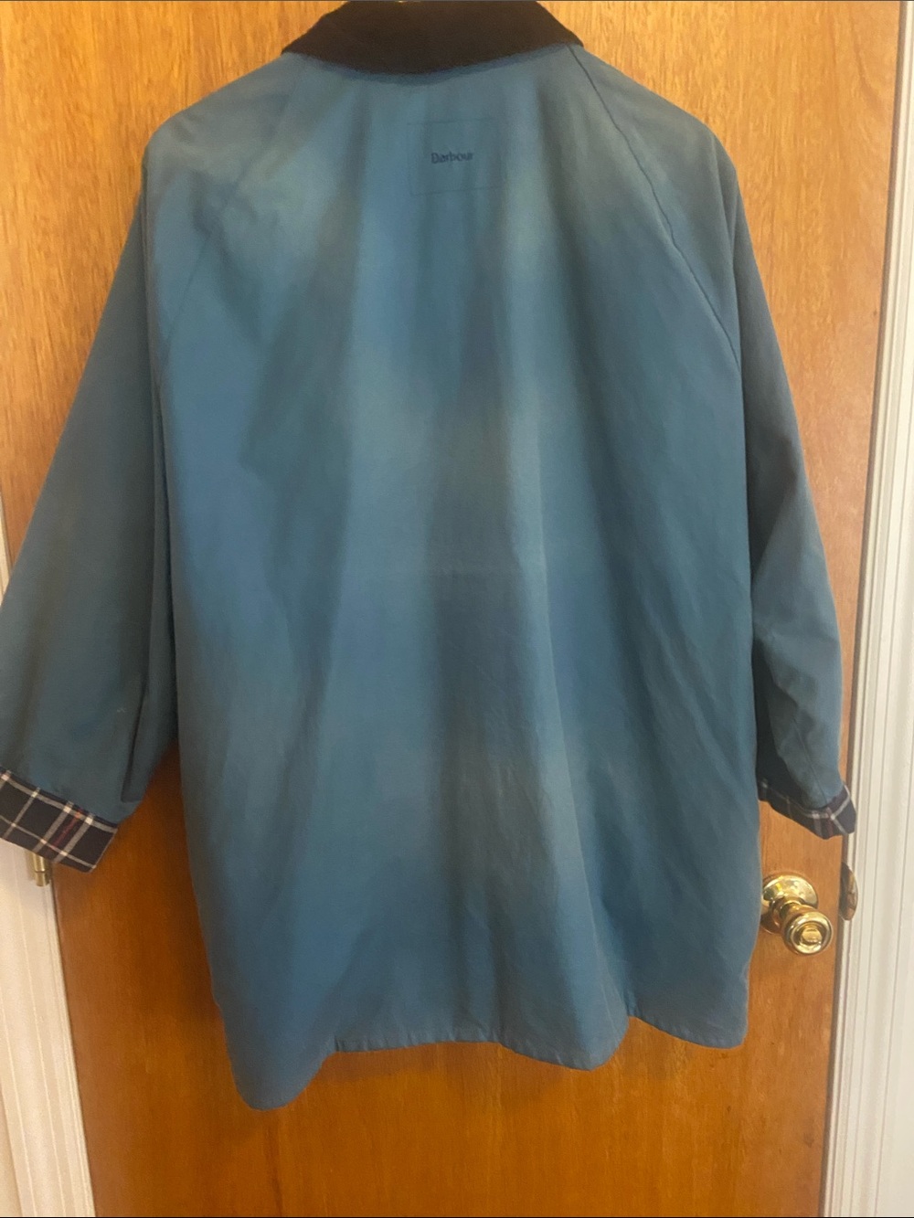 Alexa Chung Barbour Waxed Cotton Jacket with Black Corduroy Collar - Picture 10 of 16